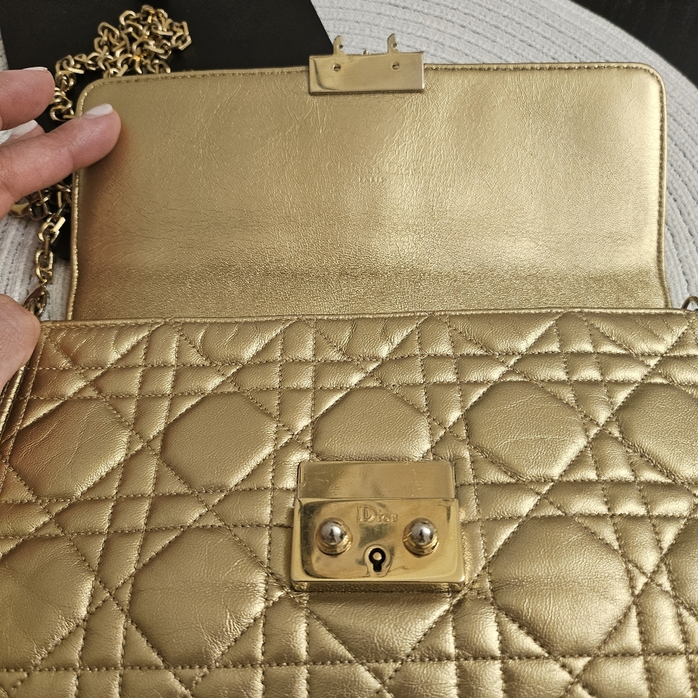 Dior Gold Quilted Chain Bag (WOC) - Picture 4 of 14